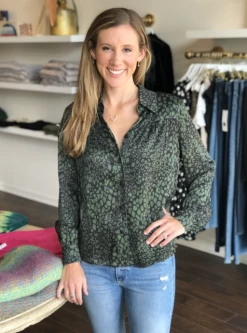 Fresha Dixie Blouse | Army Leopard Fresha London