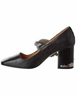 H. Collection Toga Pulla | Buckled Mary-Jane Black Pump Shoes