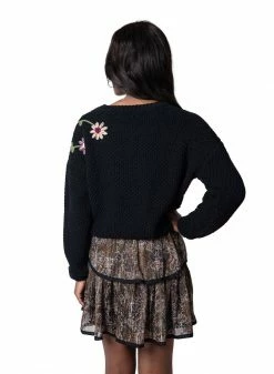 ALLISON New York Embroidered Sweater
