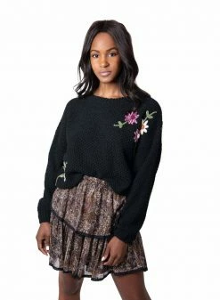 ALLISON New York Embroidered Sweater