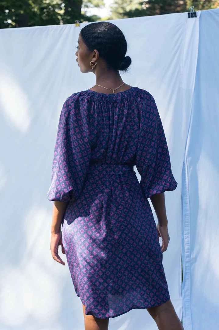 Tucker Tucker NYC Classic Knee Length Dress | Midnight Lattice Sz. S