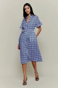 Tucker Safari Shirtdress | Cobalt Sound Sz. XXS-XL New Arrivals!