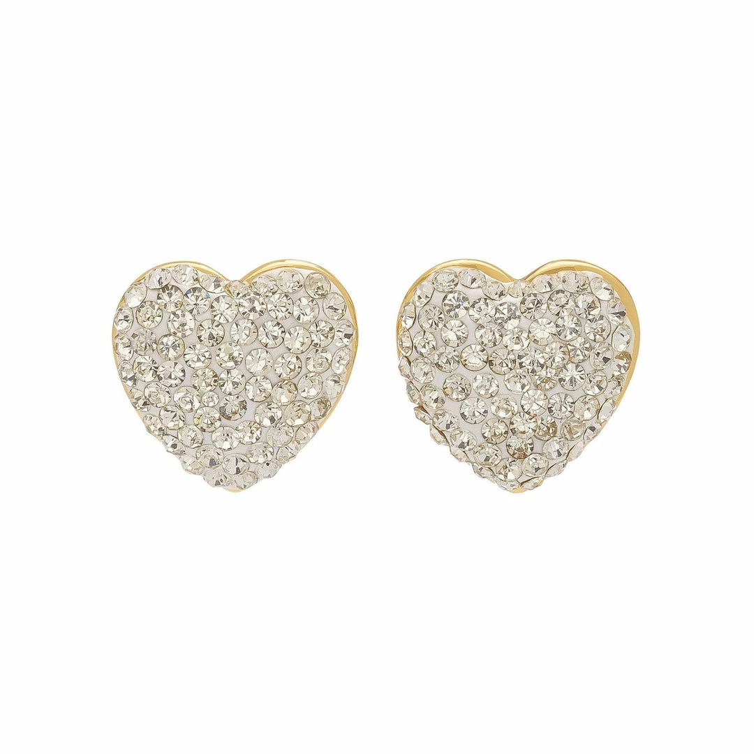 Lele Sadoughi Jeweled Heart Button Earrings