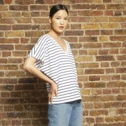Fresha Athleisure Dede Top | Navy Stripe