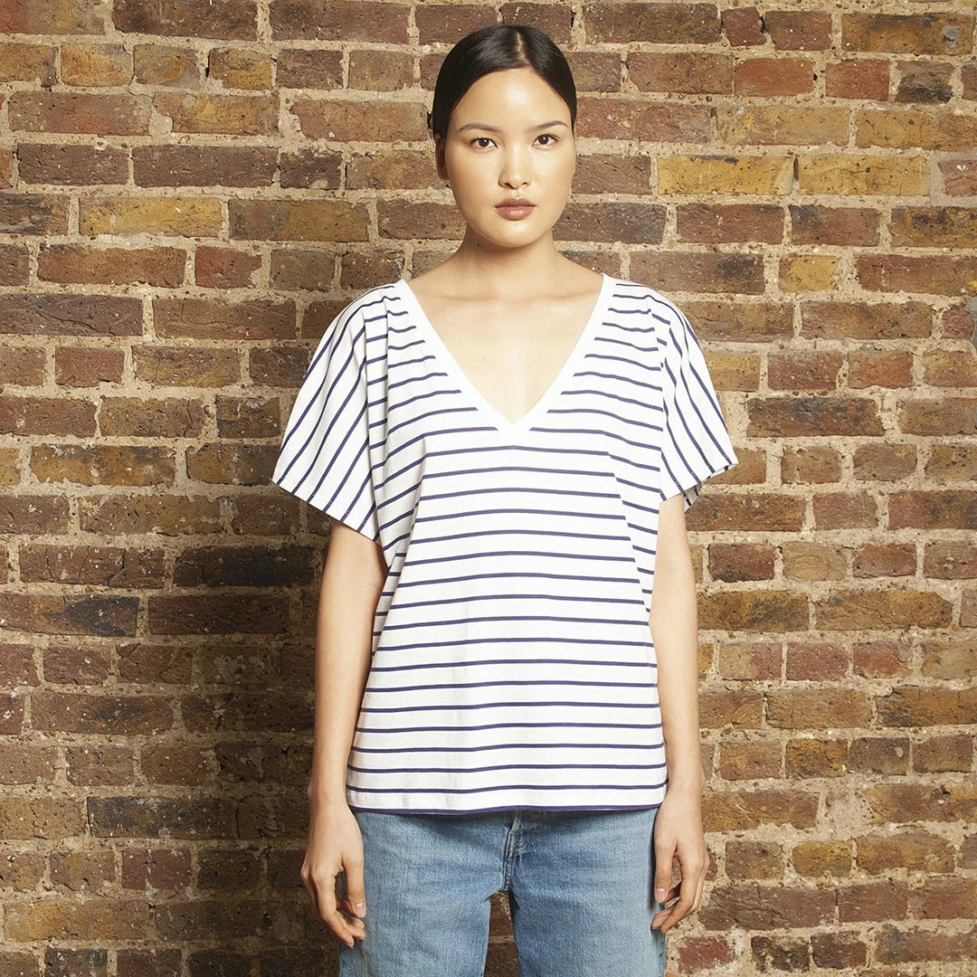Fresha Athleisure Dede Top | Navy Stripe