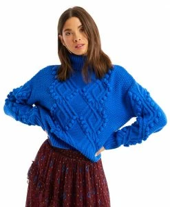 ALLISON New York Diamond Pom Pullover Sz. M