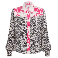 Fresha Dixie Blouse | Neon Spotted Leopard Fresha London