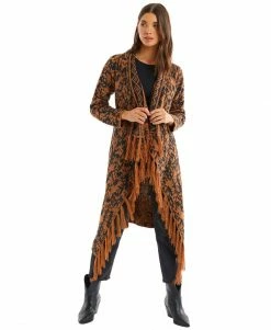 ALLISON New York Fringe Drape Cardigan