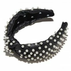 Lele Sadoughi | Jet Faux Leather Pearl Knotted