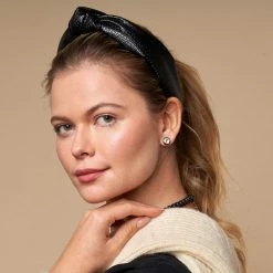 Lele Sadoughi | Jet Faux Croc Knotted Headband New Arrivals!