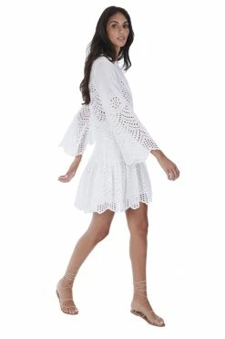 ALLISON New York Eyelet Flare Sleeve Top