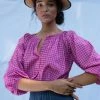 Tucker Tucker NYC Classic Blouse | Fuchsia Gingham Sz. M