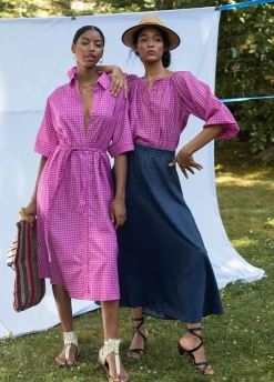 Tucker Tucker NYC Classic Blouse | Fuchsia Gingham Sz. M