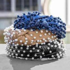 Lele Sadoughi | Jet Faux Leather Pearl Knotted