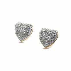 Lele Sadoughi Jeweled Heart Button Earrings