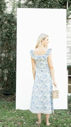 Resort 2022 Hello Dobson | Flutter Sleeve Floral Dress