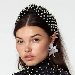 Lele Sadoughi | Jet Faux Leather Pearl Knotted