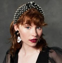 Lele Sadoughi | Jet Faux Leather Pearl Knotted