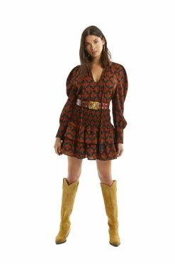 ALLISON New York Leaf Print Smocked Mini Skirt Sz. XS