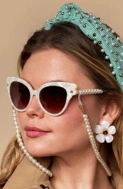 Lele Sadoughi Green Seersucker Embellished Knotted Headband New Arrivals!