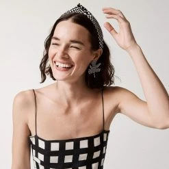 Lele Sadoughi Small Paper Lily Earring | Black & White