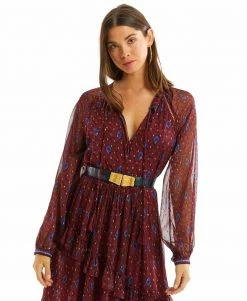 ALLISON New York Metallic Ikat Blouse