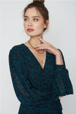 Caballero Dresses Moon Maxi | Teal Leopard