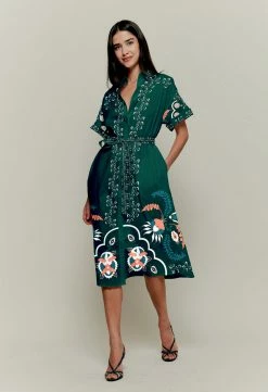 Tucker Safari Shirtdress | Emerald Dutch Blossoms Resort 2022