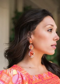 The Warehouse Collective Orange Oval Drop Earring