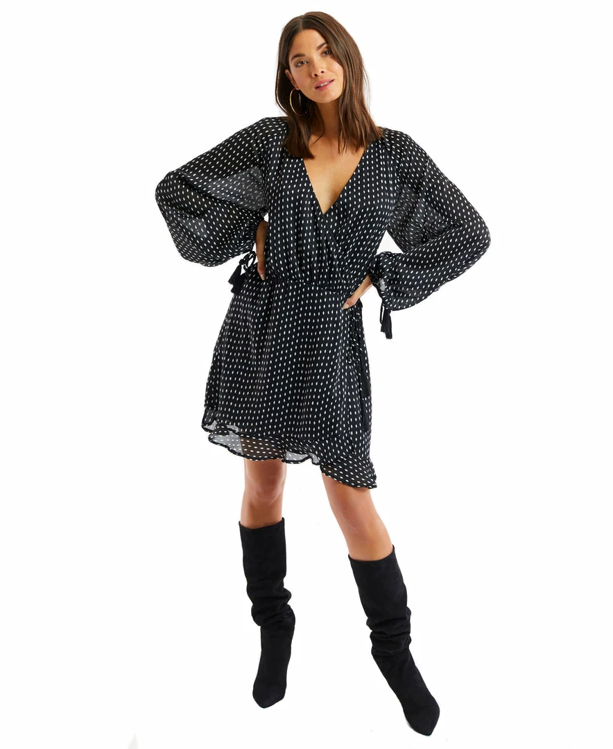 ALLISON New York Paint Dot Faux Wrap Dress