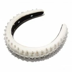 Lele Sadoughi Velvet Pearl Padded Headband
