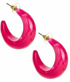 Lisi Lerch Jojo Acrylic Hoop Earrings | Pink