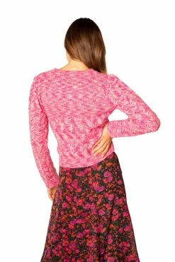 ALLISON New York Pink Pointelle Sweater