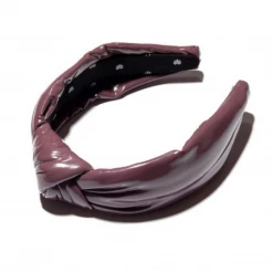 Lele Sadoughi Plum Grey Faux Leather Headband