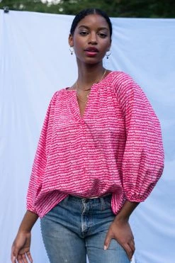 Tucker Classic Blouse | Raspberry Waves