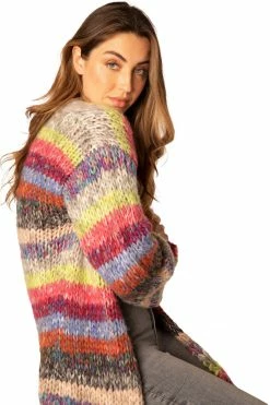 ALLISON New York Chunky Stripe Cardigan