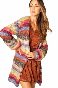 ALLISON New York Chunky Stripe Cardigan