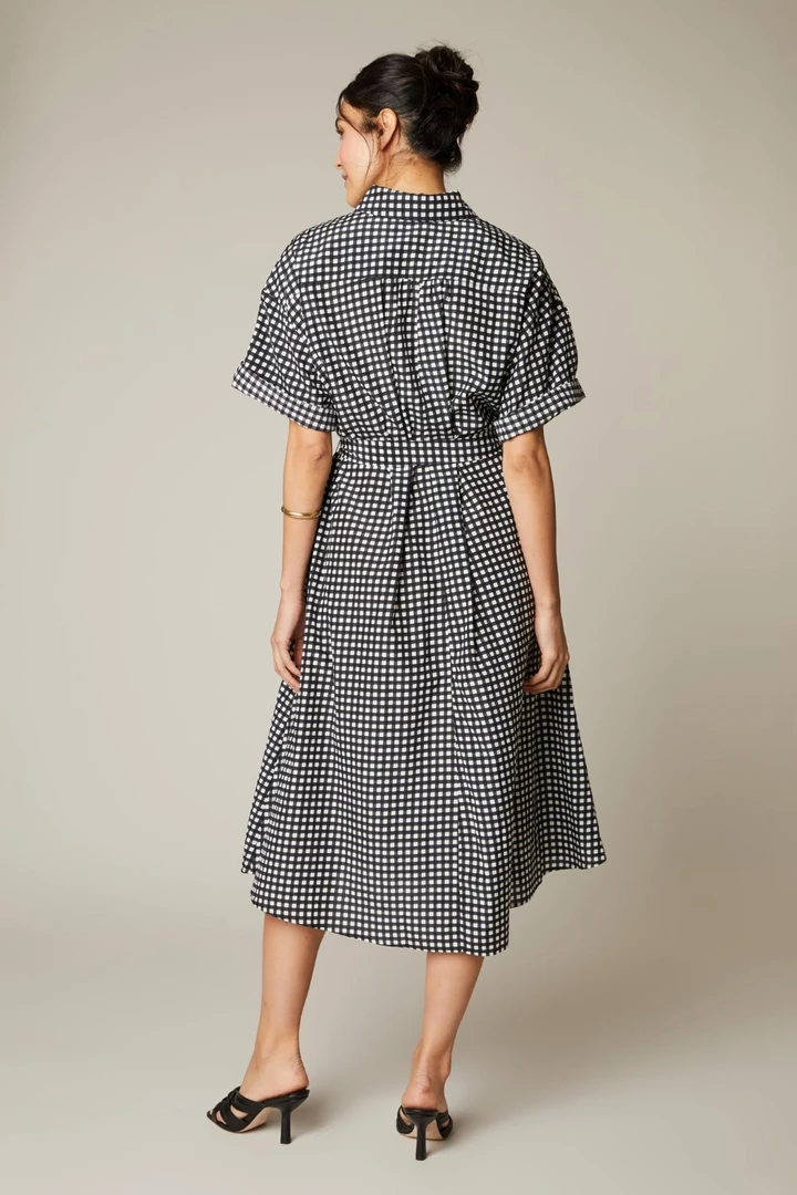 Tucker Safari Shirtdress | Black White Gingham