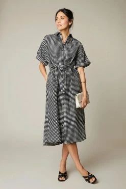 Tucker Safari Shirtdress | Black White Gingham