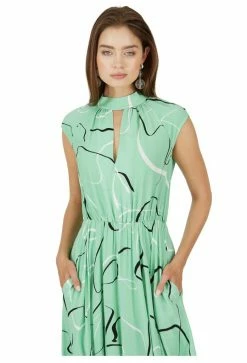 Caballero Nat Seafoam Brushstroke Dress Resort 2022