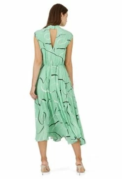 Caballero Nat Seafoam Brushstroke Dress Resort 2022