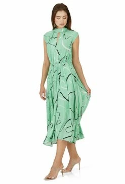 Caballero Nat Seafoam Brushstroke Dress Resort 2022