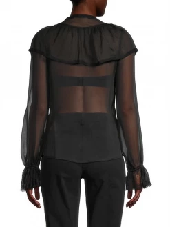 ALLISON New York Sheer Button Down Blouse