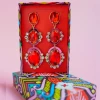 The Warehouse Collective Orange Oval Drop Earring