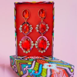The Warehouse Collective Orange Oval Drop Earring