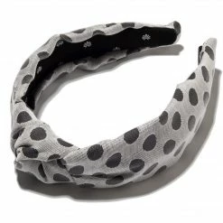 Lele Sadoughi Silk Dot Knotted Headband