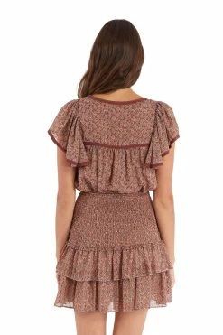 ALLISON New York Smocked Ruffle Skirt | Spice