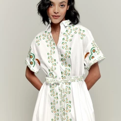 Tucker Safari Shirtdress | Ecru Dutch Blossoms