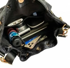 The Warehouse Collective Drawstring Bucket Bag + Orange/ White Stripe Accessories