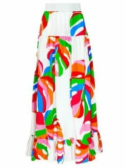 The Warehouse Collective Tiffany Skirt | Rainbow Monstera Sz. S Resort 2022